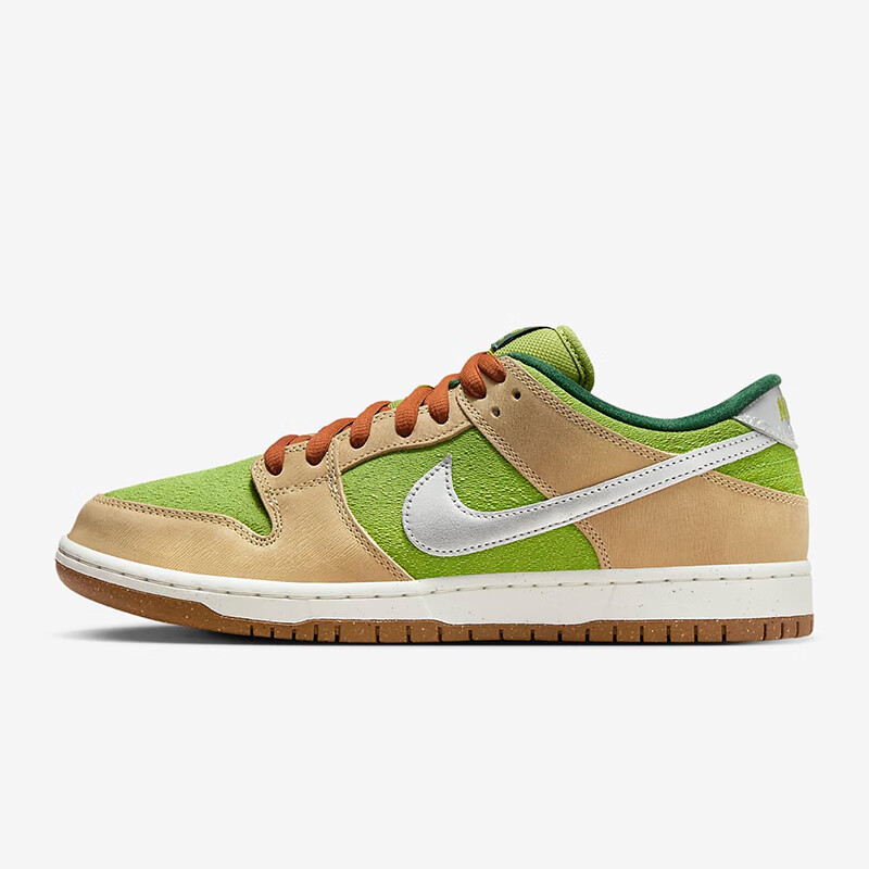 耐克（NIKE）SB DUNK LOW男女运动休闲低帮滑板鞋 梨绿 冷杉绿 金属银FQ7585-200 42.5