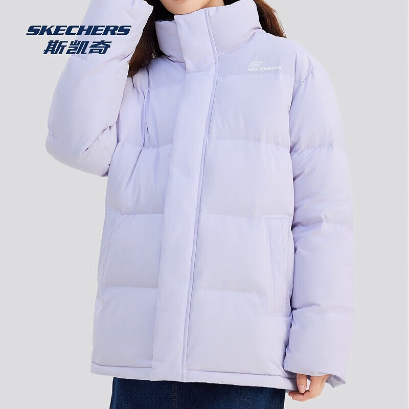 斯凯奇（Skechers）运动羽绒服秋冬男女同款保暖羽绒服外套 石楠紫/00FW L