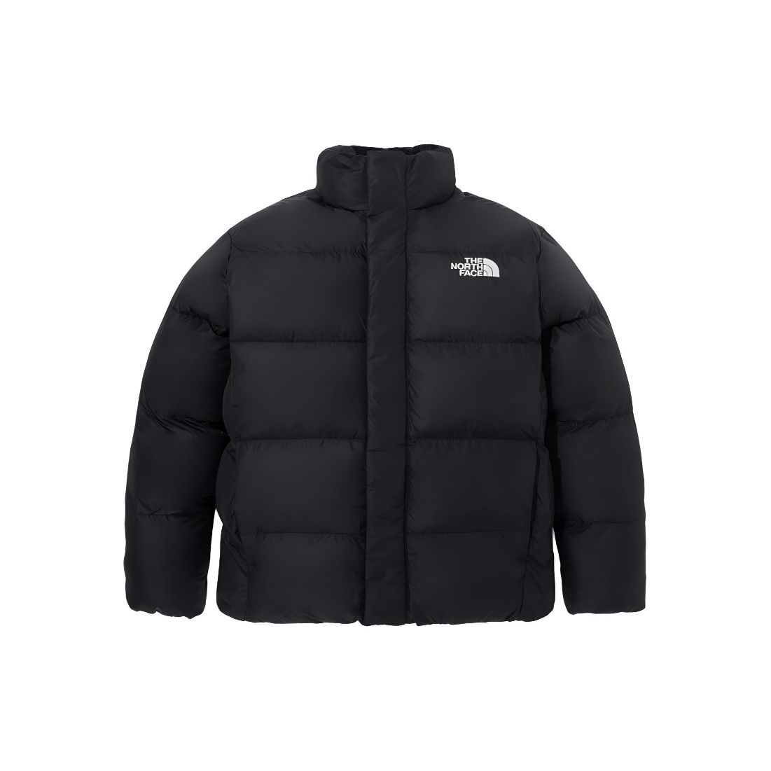 北面THE NORTH FACE 纯色字母立领拉链面包长袖棉服 男女同款黑色