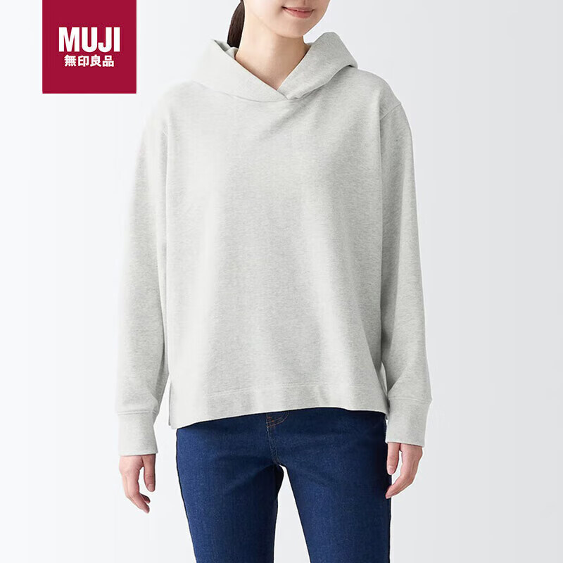 无印良品（MUJI）男女通用紧密织毛圈套头卫衣BBQ09A3S 浅灰色 S 