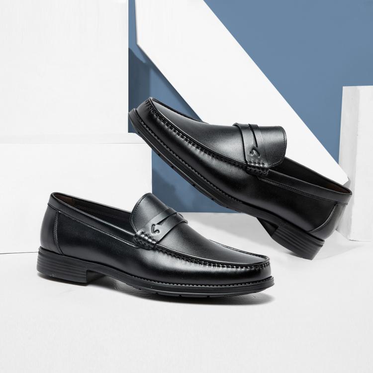 牛皮超轻底一脚蹬商务男鞋正装鞋休闲皮鞋舒适爸爸鞋男皮鞋