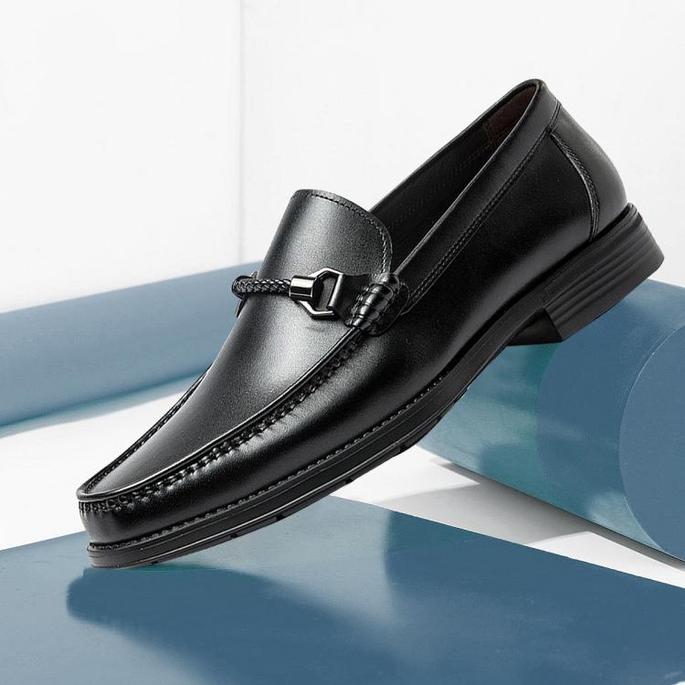 牛皮超轻商务正装鞋一脚蹬男士休闲鞋皮鞋日常舒适男鞋乐福鞋