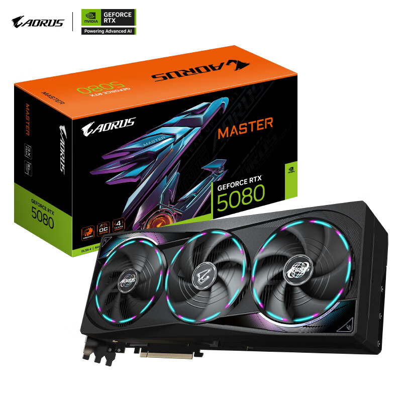 GIGABYTE 技嘉 超级雕 GeForce RTX 5080 AORUS MASTER OC 16GB 显卡