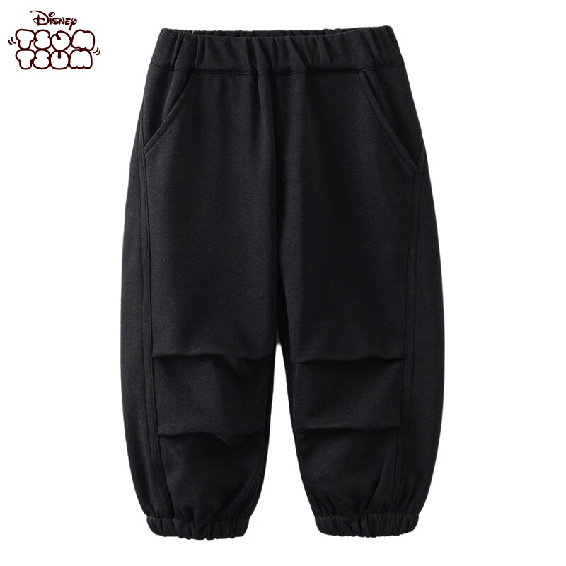 迪士尼25年春款男女童裤子 休闲裤儿童春夏轻薄运动服饰长裤 黑色 110cm 黑色 90 cm