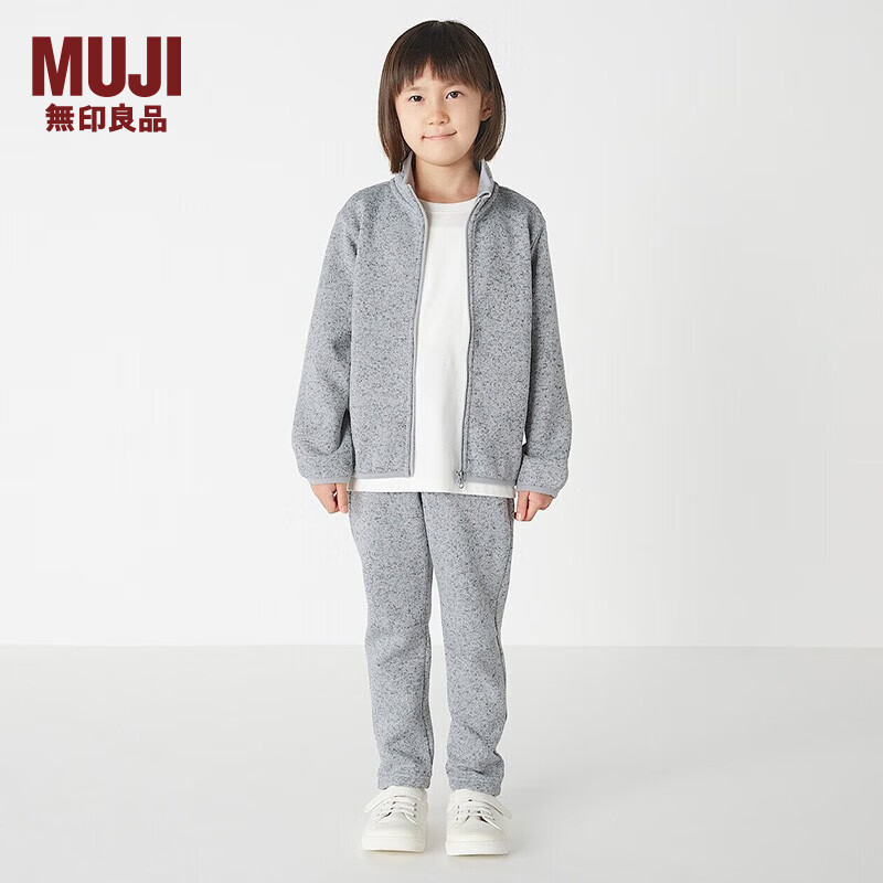 无印良品 MUJI 大童 针织抓绒 裤 儿童童装 CBM09A2A 灰色 150