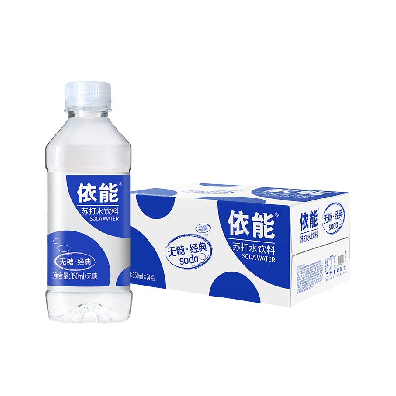 依能锌强化苏打水350ml*24瓶弱碱性饮用水家庭家用量贩装