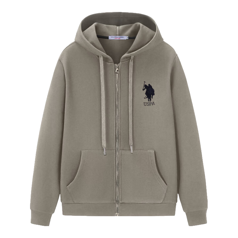 U.S. POLO ASSN.保罗卫衣男春秋长袖T恤上衣休闲打底衫卫衣连帽外套  XL