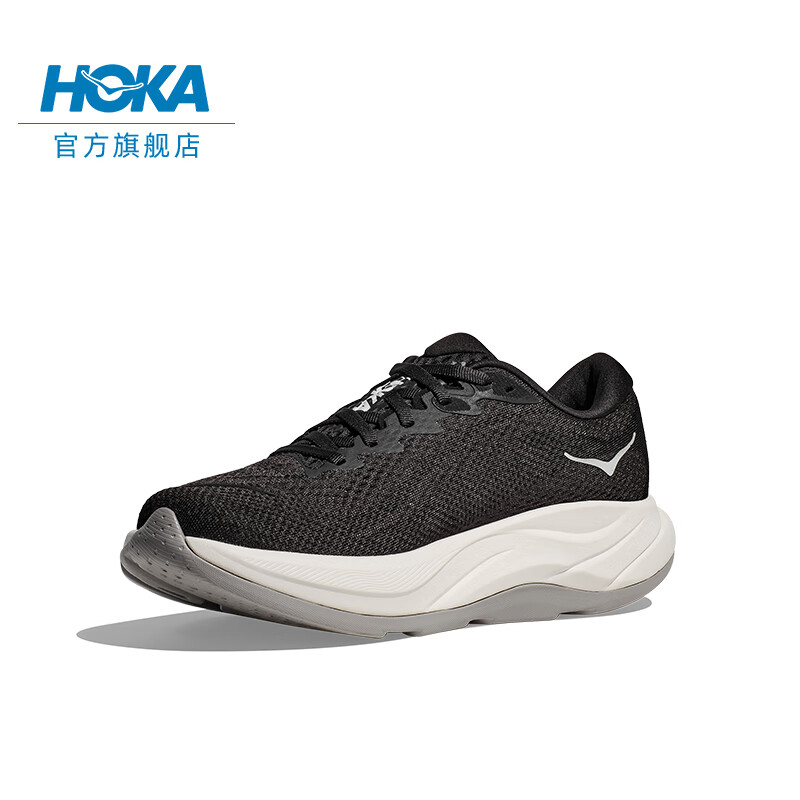 HOKA ONE ONE男款冬季林康4公路跑步鞋RINCON 4减震防滑透气 黑色/白色 44