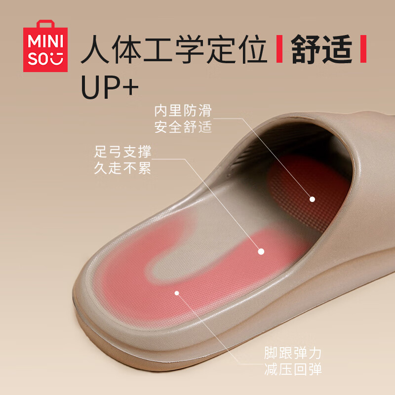 名创优品（MINISO）拖鞋男夏季室内家居家用洗澡踩屎感情侣防滑运动浴室凉拖鞋男夏女  40-41 (260mm) 【适合39-40脚穿】