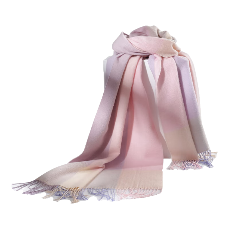 CACUSS羊毛围巾女士秋冬季外搭披肩保暖护颈围脖女生圣诞礼盒装