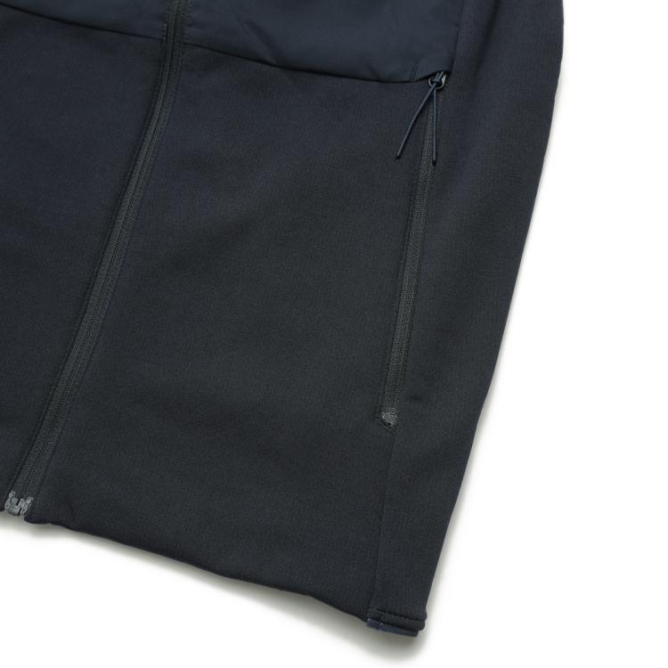 潮流百搭 女士深蓝色运动软壳衣连帽夹克