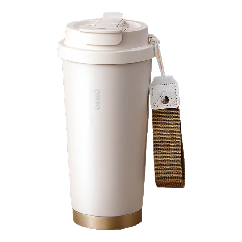 cuipo保温杯咖啡杯陶瓷内胆便携大容量双饮水杯车载随身保冷杯