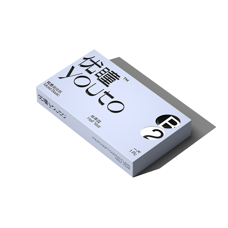 优瞳隐形眼镜装水凝胶透氧近视透明高清