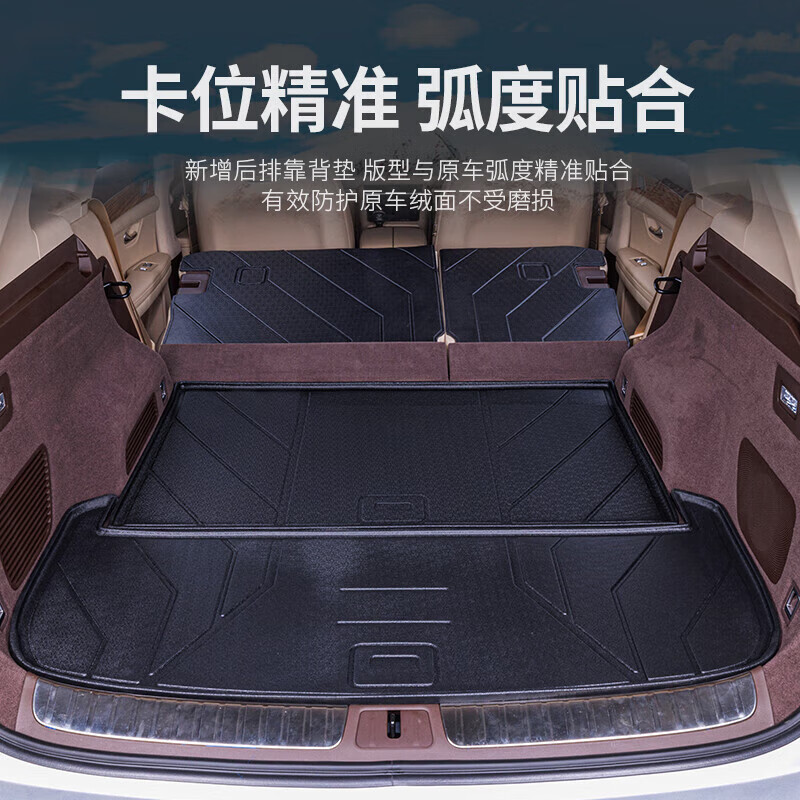 时本适配问界M7后备箱垫24款aito问界M7五六座改装汽车尾箱垫 【六座】（TPE主垫+靠背） 24款问界M7