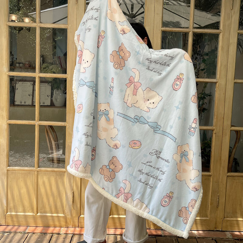 雅鹿毯子午睡办公室沙发毯空调珊瑚绒毛毯加厚冬季小盖毯秋冬四季通用 生日礼物【多功能盖毯】 【办公/盖腿毯】