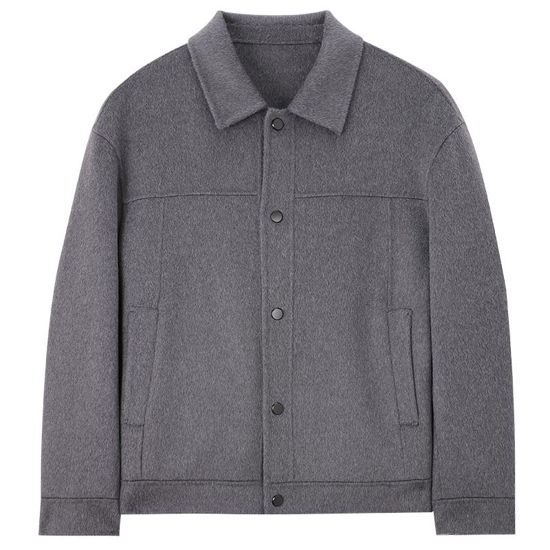 Mind Bridge2024双面呢大衣冬季短款毛呢夹克男士翻领外套