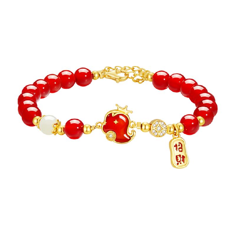 【中国黄金】珍尚银2025本命年手链女款红玛瑙手串三八妇女节