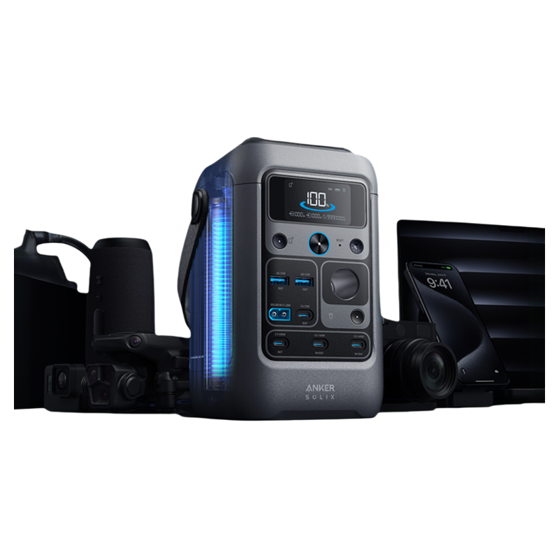 Anker SOLIX C300 DC安克户外移动电源90000毫安大容量300W大功率便携式露营储能车载电站家用应急备用蓄电池