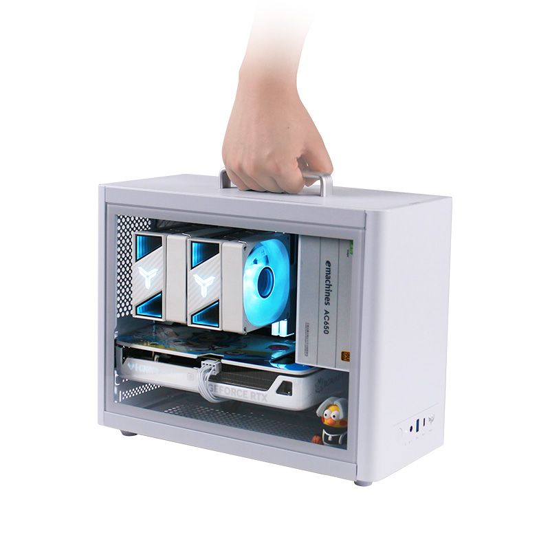 i5 12400F/RX 6500XT白色迷你整机组装游戏电脑手提主机12100F