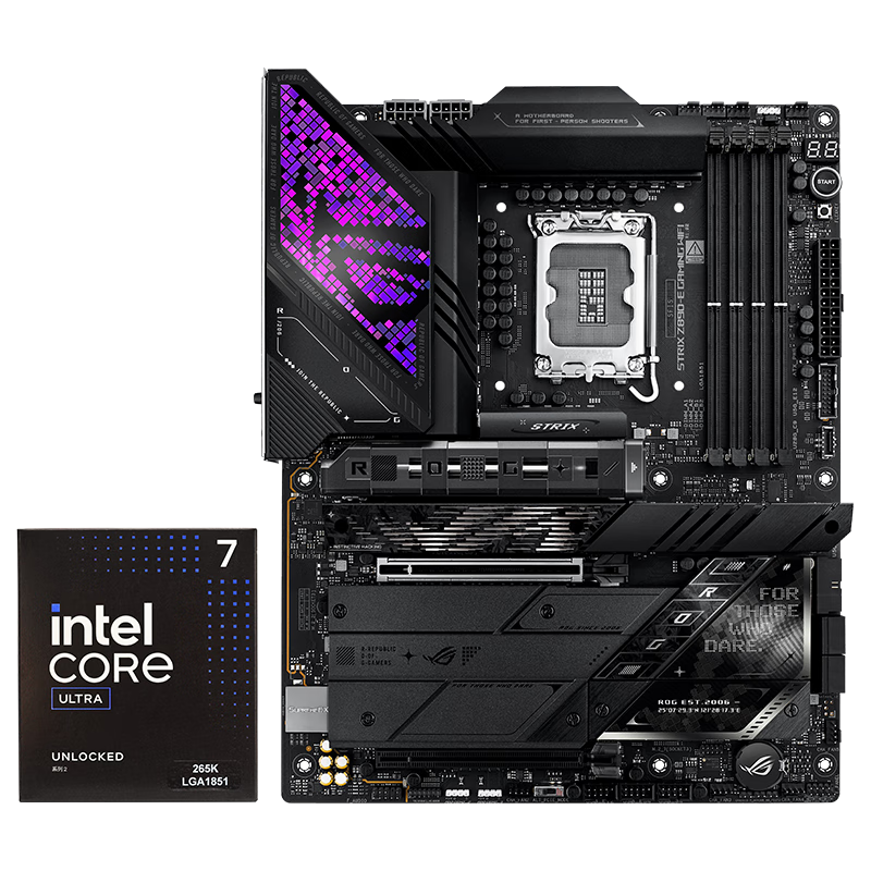 ROG STRIX Z890-E GAMING WIFI主板+intel-U7 265K CPU  主板+CPU套装