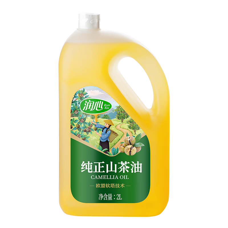润心（RunXin）山茶油家用正宗江西精炼一级茶籽油0添加适合凉拌炒菜少油烟 润心一级精炼0添加纯正茶油2L