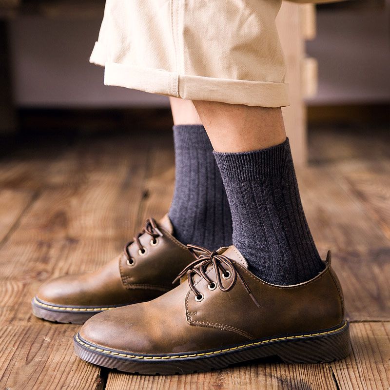 珍行足衣6双袜子男纯棉袜中筒袜吸汗防臭雅色男袜纯色长袜