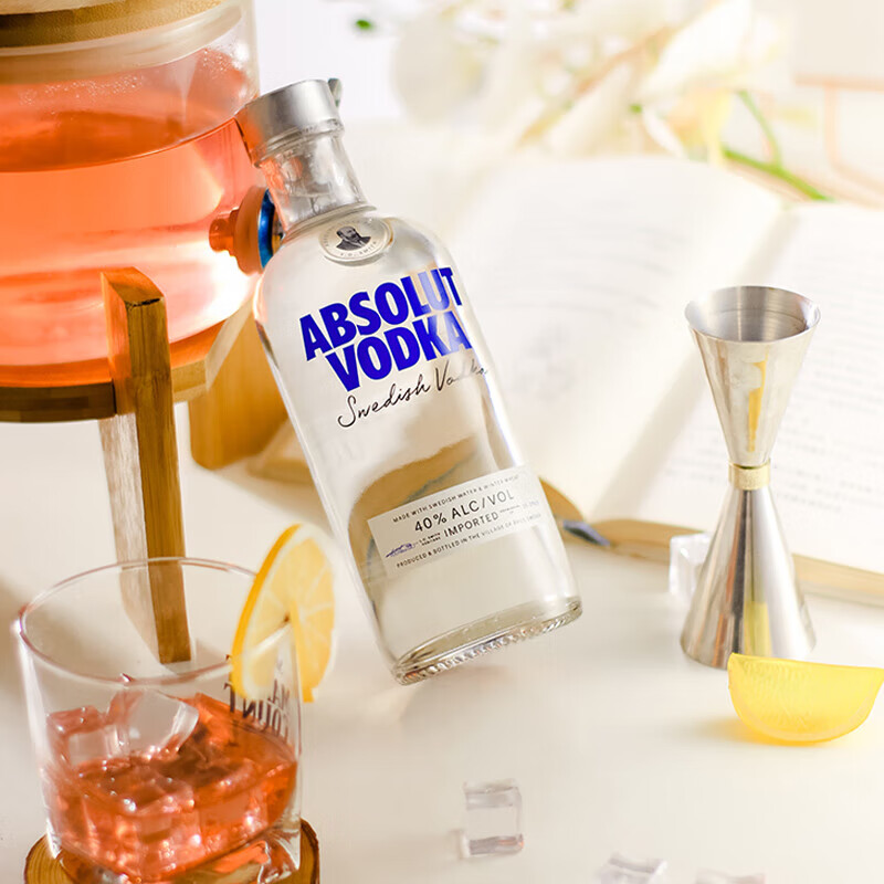  ABSOLUT VODKA/绝对伏特加 瑞典  原味 1000mL 2瓶 瓶装 40%vol