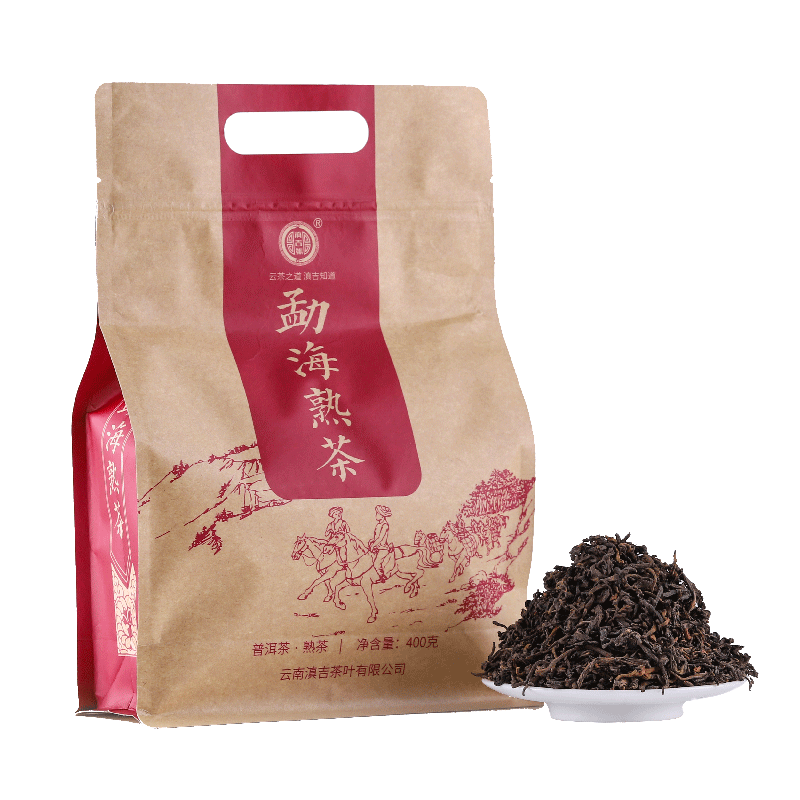 滇吉號云南普洱茶熟茶散茶口粮茶熟普一级陈年金芽茶叶