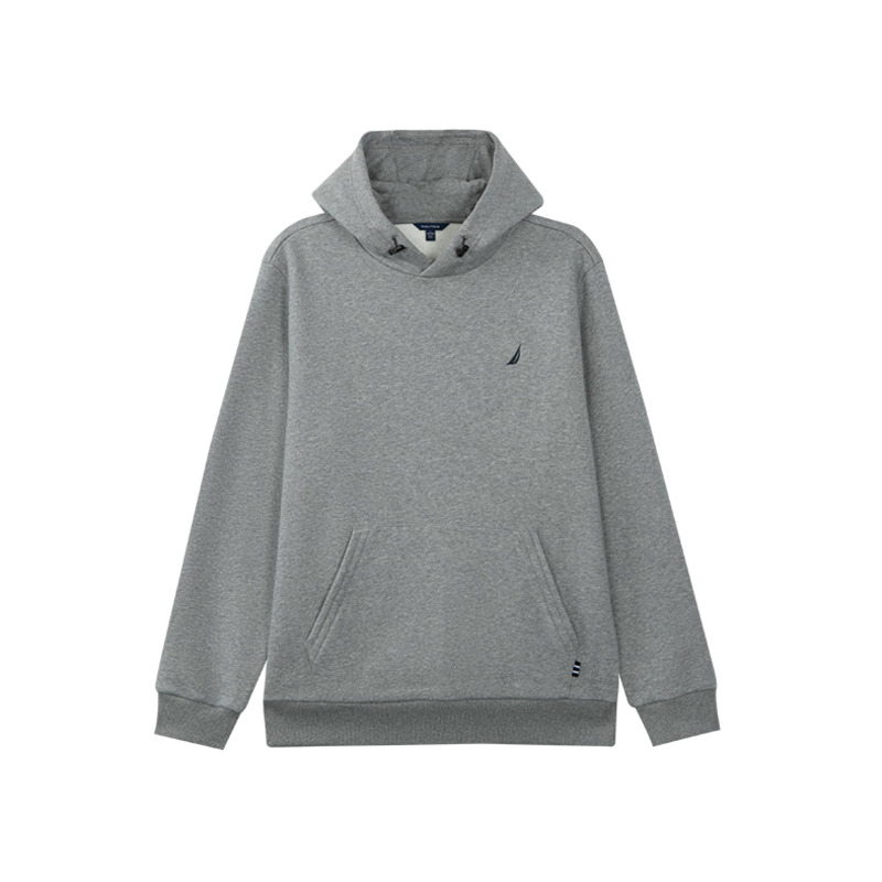 NAUTICA/诺帝卡男装春秋款棉纺磨毛舒适亲肤休闲长袖连帽加绒卫衣