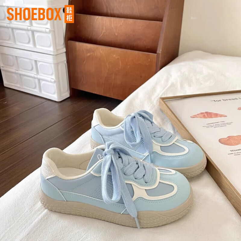 鞋柜品牌特价捡漏粉色德训板鞋女款2025春秋新款休闲阿甘鞋小白鞋 粉色 37