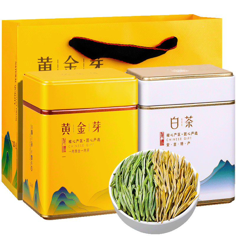 福茗源茶叶绿茶 安吉白叶一号珍稀白茶黄金芽新茶叶春茶