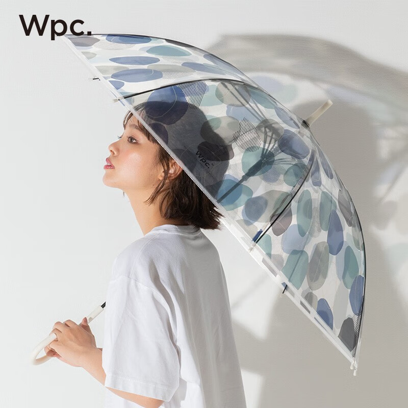 Wpc.透明伞UPT抗风雨伞长柄伞日本小清新印染高颜值坚固大号可爱雨具