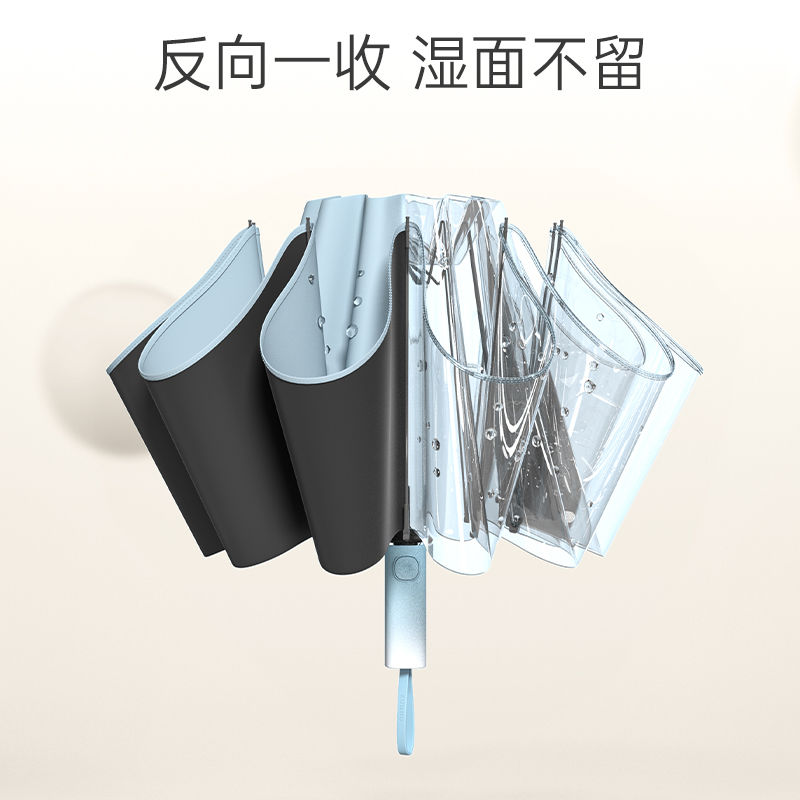 左都全自动反向晴雨伞太阳伞加厚黑胶遮阳防晒紫外线女两用伞加固