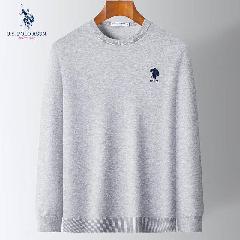 美国马球协会 U.S. POLO ASSN.保罗针织衫男休闲时尚圆领毛衣男秋季款男式针织衫