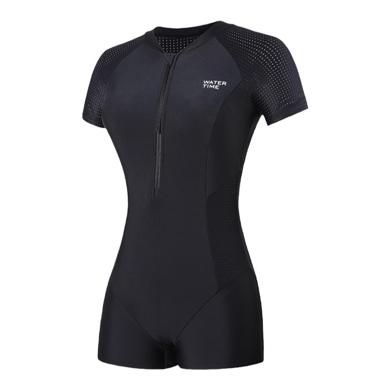 WaterTime 游泳衣女款连体2025保守防晒专业泳衣冬温泉冲浪服