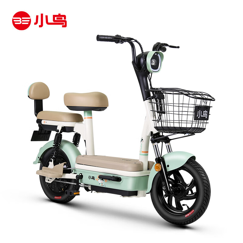 小鸟新国标电动自行车48V铅酸电池真空轮胎通勤代步两轮电瓶车电动车 G79B青涩绿【48V20A】