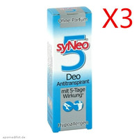 銀聯爆品日：syNeo 5 Deo 防過敏去體臭凈味止汗噴霧 30ml *3件