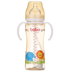 bobo 乐儿宝 PPSU宽口径奶瓶 吸管带手柄 300ml