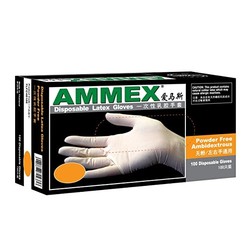 AMMEX 爱马斯 TLFC46100 乳胶手套 1盒装(100只/盒)  *3件