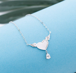 AFFINER 阿菲娜 AFP2037 925银天使之泪锆石项链 (3.54g、40cm、银色)