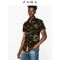 ZARA 06264307505 男士图案迷彩衬衫