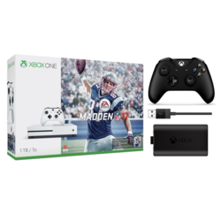 Microsoft 微软 Xbox One S 1TB《Madden》同捆版游戏主机+额外手柄+充电配件