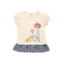Oissie 奥伊西 1-4岁女宝宝纯棉圆领短袖卡通印花T恤