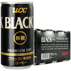 日本进口 悠诗诗UCC 无糖黑咖啡 185g * 6罐装 *3件