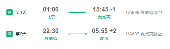 北京-美国夏威夷8天5晚自由行