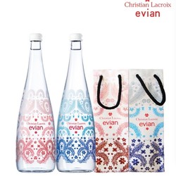 evian 依云 天然矿泉水 Christian Lacroix 2017限量版 蓝色 750ml 玻璃瓶  *2件 +凑单品