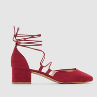 R edition 纯色绑带芭蕾高跟鞋