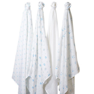 SwaddleDesigns Muslin 婴儿包巾 4件装