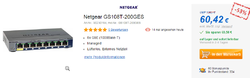 NETGEAR 美国网件 GS108T-200GES 网管交换机    60.42欧元