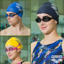 arena阿瑞娜专业男女长发短发游泳帽成人舒适防水护耳硅胶泳帽（抗氯），型号ARN-2902E